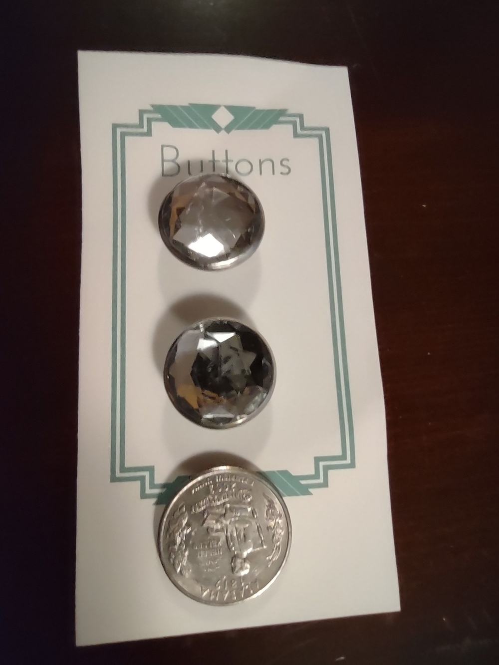 buttons Silver Faceted Decorative Buttons (2-Pack) - Picture 4 of 4